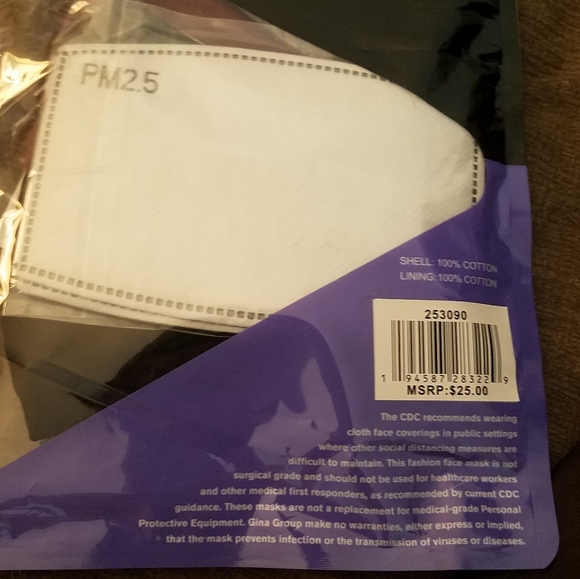 3 Cotton Facemasks with filters - Picture 4 of 5